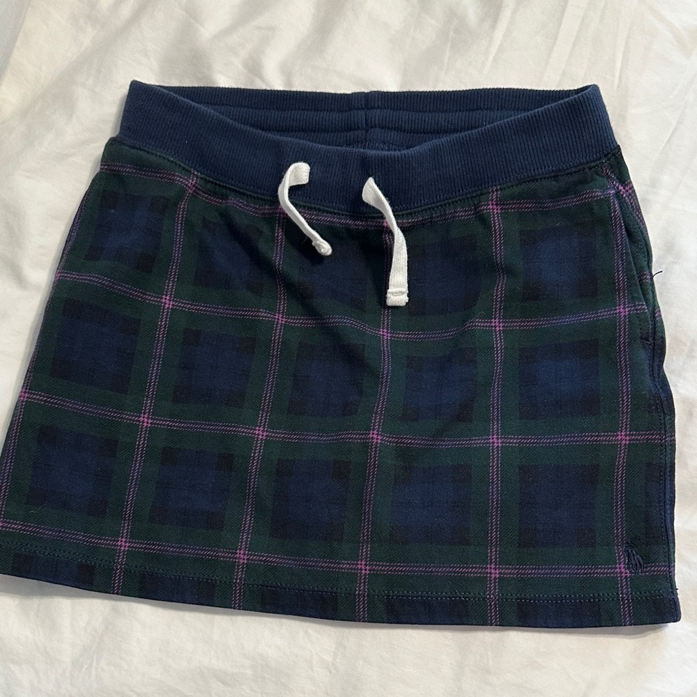 Polo Ralph Lauren Navy and Green Plaid Mini Skirt